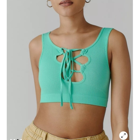 Lace up green bra top seamless - Picture 3 of 5